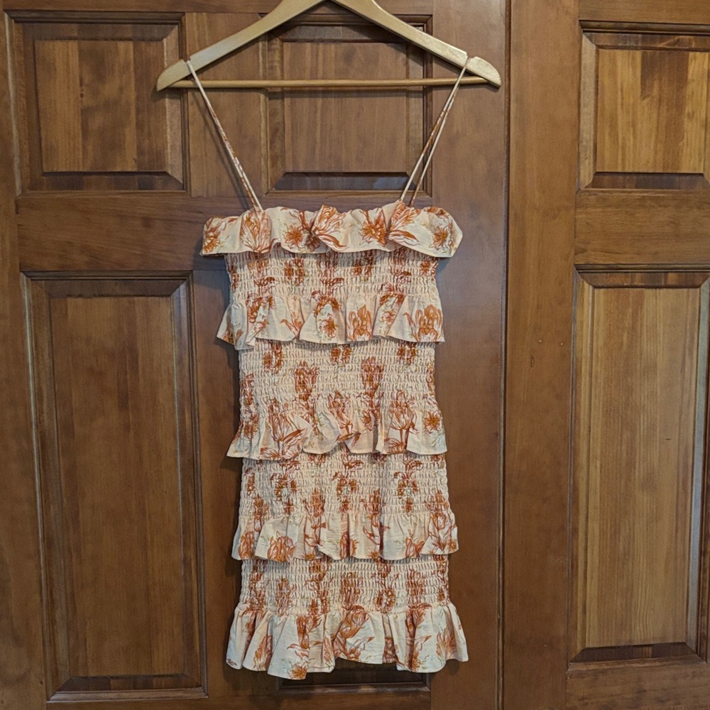 Sabo Skirt Orange Floral Mini Dress - Picture 6 of 6